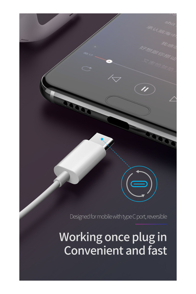 Mcdodo BeatLink USB-C Wired Earphones with DAC, 24-bit/96kHz Audio and In-Line Controls, 1.2m, White, HP-6071