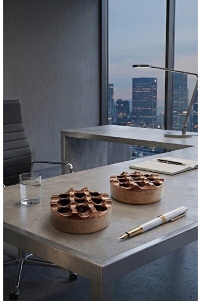 İkram Dünyası Ashtray Cast Iron 2-Piece Copper Color Home, Office, Cafe, New ...