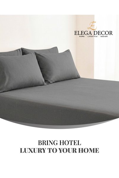 Elega Decor 210TC Solid Double Flat Sheet 3-Piece Set, Ivory – 1 Flat Sheet 2...