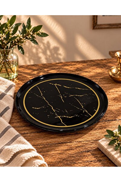 Onedekor Black Marble Medium Presentation Plate 29 cm