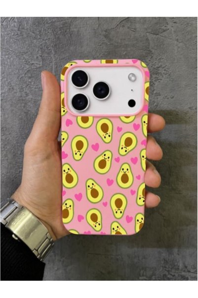 ALYACEPSTORE CASE حافظة آيفون 17 برو ماكس متوافقة مع تصميم الأفوكادو والقلوب ...