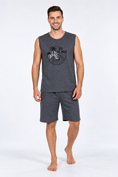 Ercan Men's pajamas with "Printed - Gray