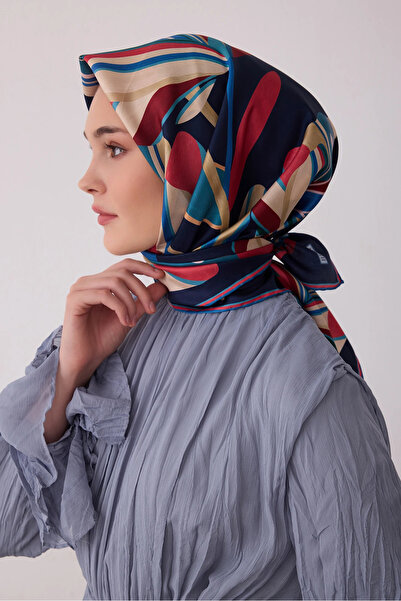 Çiçek Desenli %100 Twill İpek Eşarp 4410D