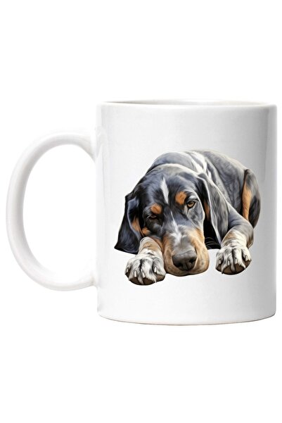 INOVATIX Personalized white mug, a puppy almost asleep, without strength, wit...