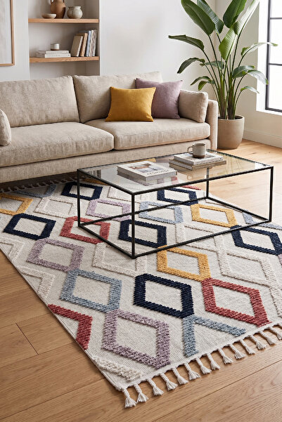 Raschel Carpet Max Serisi 17 mm Yüksek Havlı Pamuk Tabanlı Yumuşak Halı Yollu...