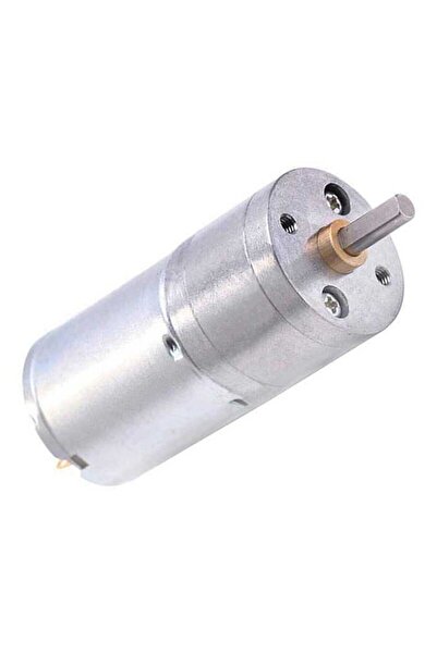 EmAyCenter JGA25-370 12V 12 RPM Redüktörlü DC Motor 25mm Metal Dişli D Şaft 4mm Mil Yüksek Torklu Düşük Devirli
