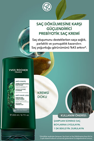 Yves Rocher Güçlendirici Prebiyotik Saç Kremi - Saç Dökülmesine Karşı / Anti-Chute - Vegan -200ml