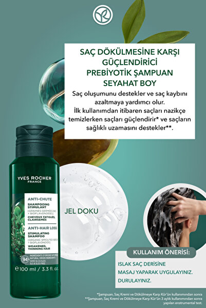 Yves Rocher Güçlendirici Prebiyotik Seyahat Boy Şampuan-Saç Dökülmesine Karşı/Anti-Chute-SLS,SLES içermez,Tuzsuz