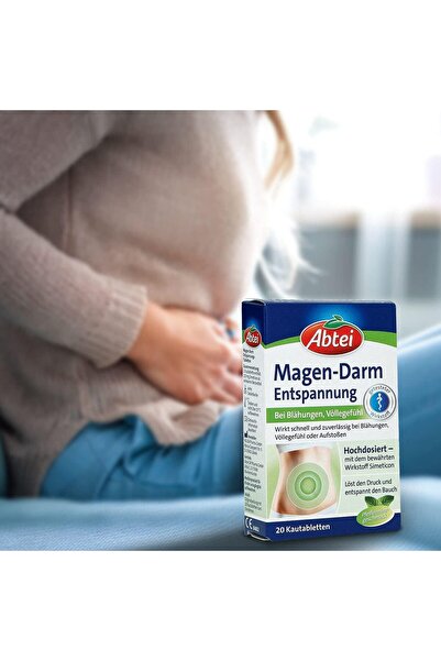 Magen-Darm Entspannung Simetikon 125 mg Çiğneme Tableti 20 Adet – Şişkinlik, Gaz ve Dolgunluk Hissi