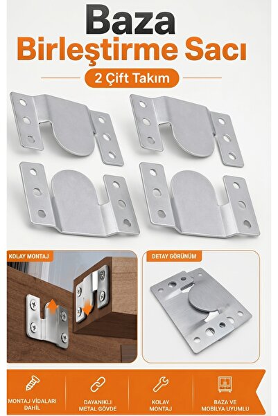 Alaçatı Metal (2 ÇİFT TAKIM) Mobilya Baza Koltuk Köşe Kanepe Çekyat Birleştir...
