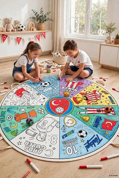 bagg 1923 Millî Takım Temalı Yıkanabilir Kumaş Çocuk Boyama Halısı