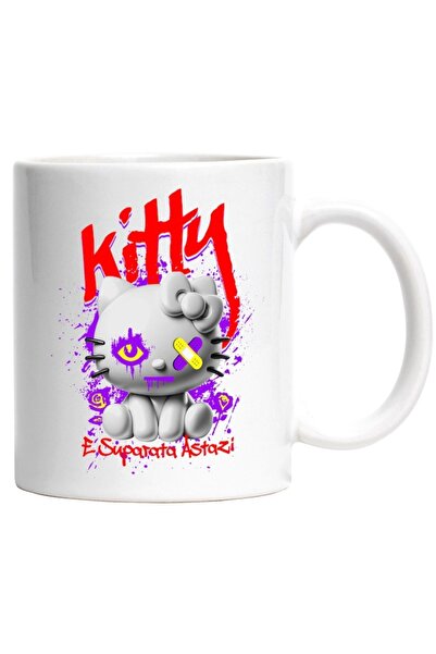 INOVATIX Personalized white mug, Hello Kitty Style White With Eye Patches Kit...