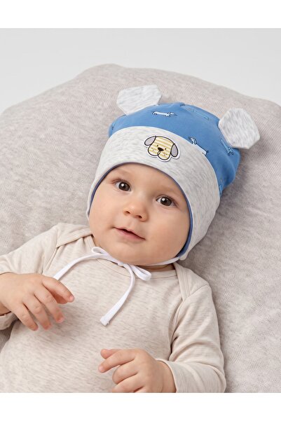 MiniKids Шапка за кученце, светлосиньо-сив десен