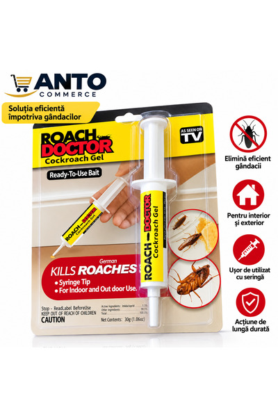 Roach Doctor Τζελ δολώματος για κατσαρίδες, σύριγγα εφαρμογής, έτοιμο προς χρ...