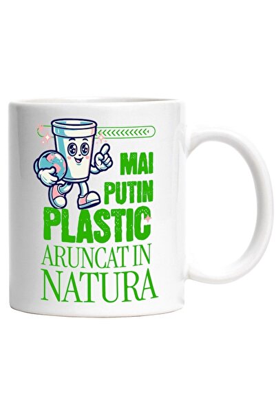 INOVATIX Personalized white mug, Plastic Cup with Planet Earth Less Plastic T...