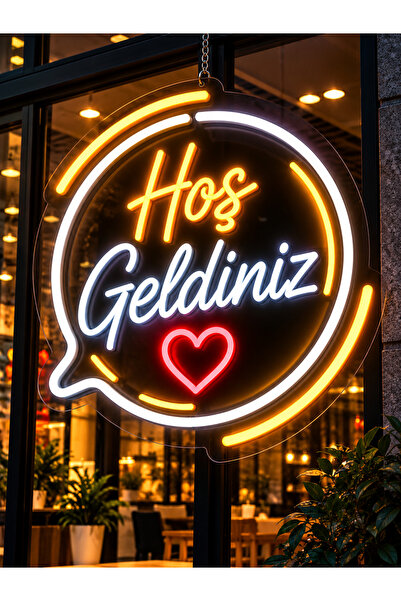 dgrk ahşap perakende ticareti Hoş Geldiniz Neon LED Tabela 60x30 cm – Işıklı ...