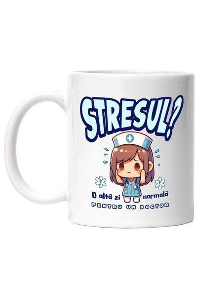 INOVATIX Personalized white mug, Female Doctor Nurse, Stress Another normal d...