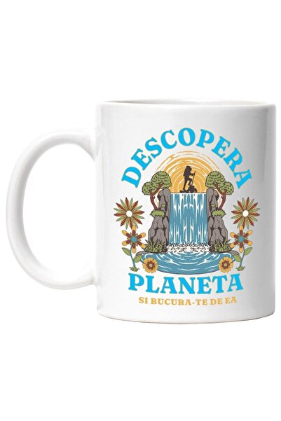 INOVATIX Personalized white mug, Waterfall Nature Adventure Traveler On The R...