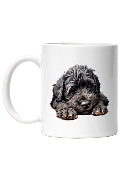 INOVATIX Personalized white mug, a furry black puppy, so MNoros, bedtime, laz...