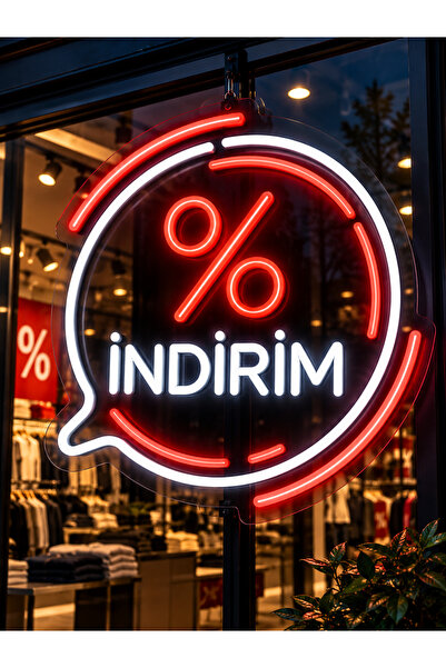 Neon LED Tabela 60x30 cm – Işıklı Pleksi Tabelası – Vitrin Dekorasyon