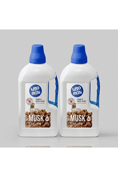 Generic Brand عبوتان صابون موبي السائل لليدين والجسم، برائحة المسك، 3 لتر