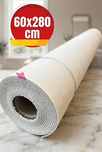 Bien Home 60x280 cm Kabartmalı Dokulu Beyaz Renk Tek Rulo Halinde Ek Yersiz T...