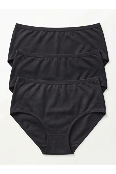 Norenza Women's Cotton High Waist Plus Size 3-Pack