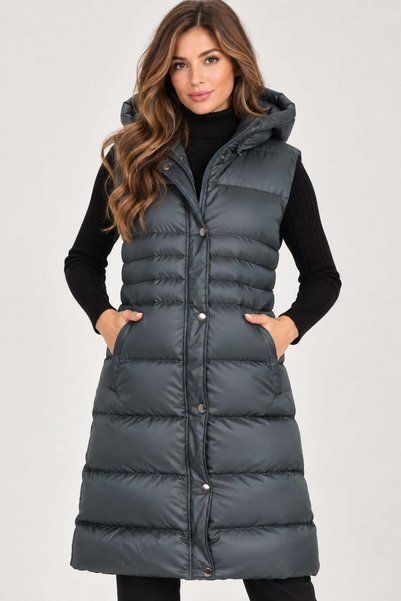 Dewberry Women's Vest Plain Green Z9757