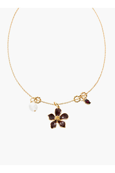 FAV Gold Tone Pendant Necklace Lobster Clasp Closure