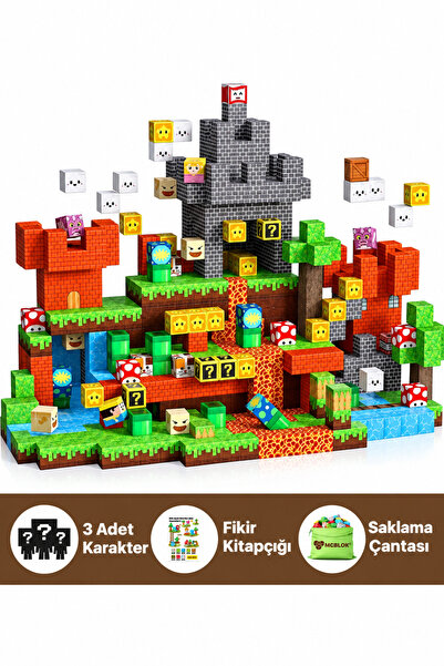 McBlok Minecraft Manyetik Küp Blok Mario Temalı Yapı Taşı 150 Parça