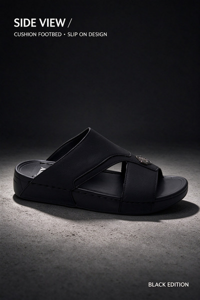 AllMart Arabia Premium Men Platform Slide Slippers Classic Arabian Design Sof...