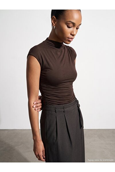 Dilvin 33211 Bra-Free Gathered Detailed Top