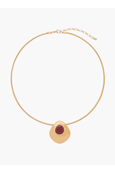 FAV Gold Tone Pendant Necklace with Lobster Clasp Closure