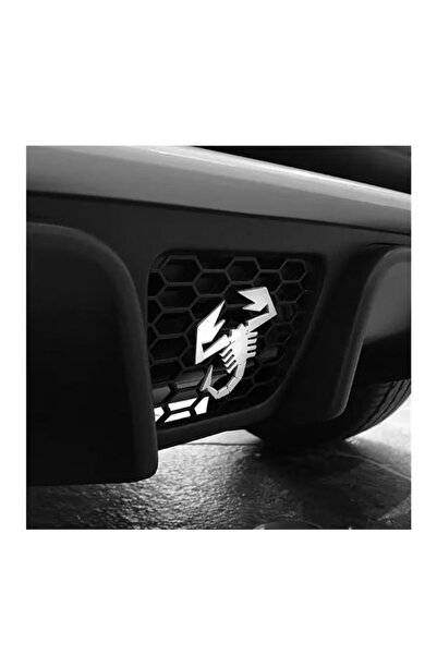 Dual Stax Emblemă spate Abarth 3D albă din PET-G pentru Fiat 500/595/695, mon...