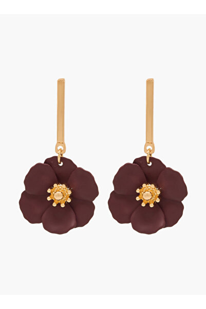 FAV Gloo Metallic Floral Shaped Drop Earring with Pushback Closure