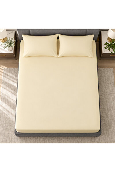 celhome Husa de pat impermeabila cu elastic, 3 piese, 180x200 cm, Unt