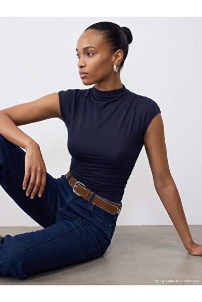 Dilvin 33211 Bra-Free Gathered Detailed Top