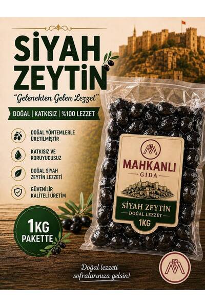 YAĞLI BURSA GEMLİK SİYAH ZEYTİN (3XS) (1KG)
