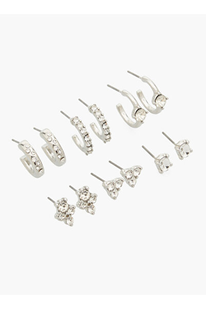 FAV Accessories Pack of 6 Embellished Earrings with Pushback Closure