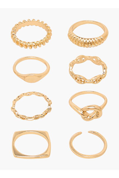 FAV Set of 8 - Gloo Assorted Gold Tone Ring