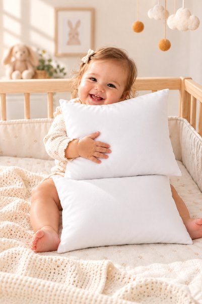 Anne Sesi 100% Cotton Baby Pillowcase - White 2 Pieces 40X60 cm
