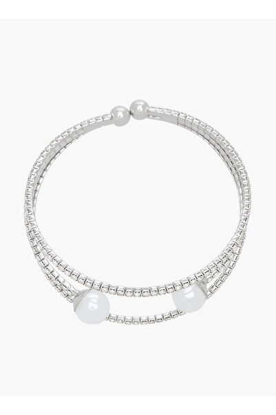 FAV Gloo Silver Tone Embellished Cuff Bracelet
