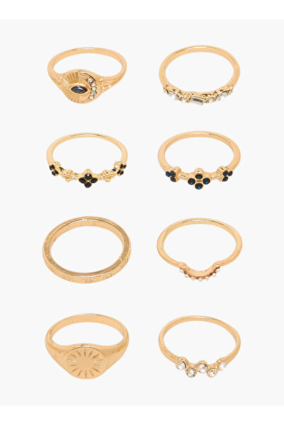 FAV Set of 8 - Gloo Assorted Gold Tone Ring