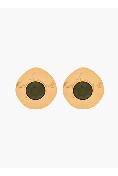 FAV Gold Tone Embellished Stud Earrings with Pushback Closure