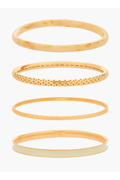 FAV Gloo Pack of 4 Gold Tone Assorted Bangle