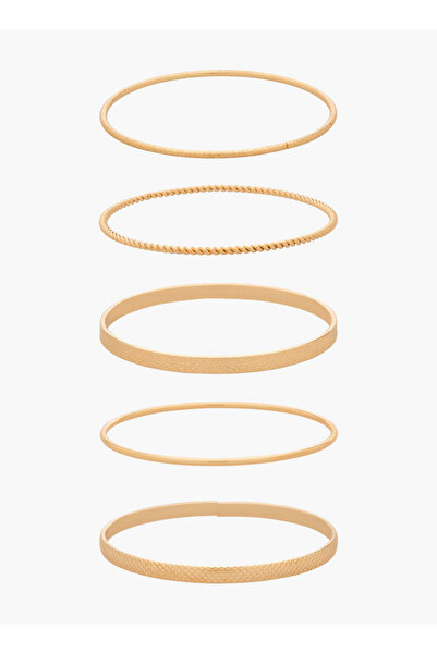 FAV Gloo Pack of 5 Gold Tone Textured Bangle