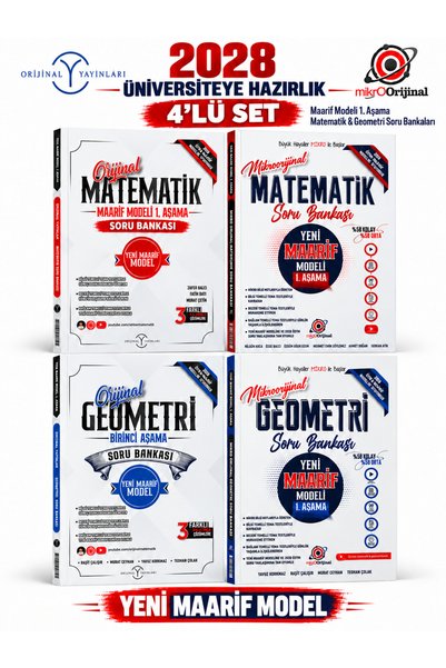 Orijinal Yayınları 2028 Ösym Orijinal Mat-Geo+Mikro Orijinal Mat-Geo 4 Kitap ...