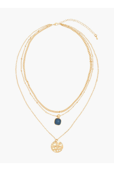 FAV Gloo Metal Layered Pendant Necklace