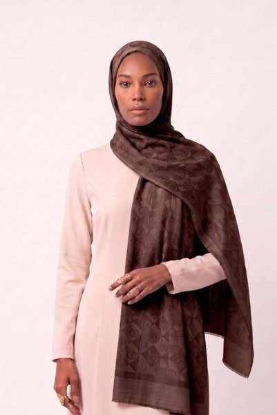 Şule Giyim Hub Jakar Shawl Brown