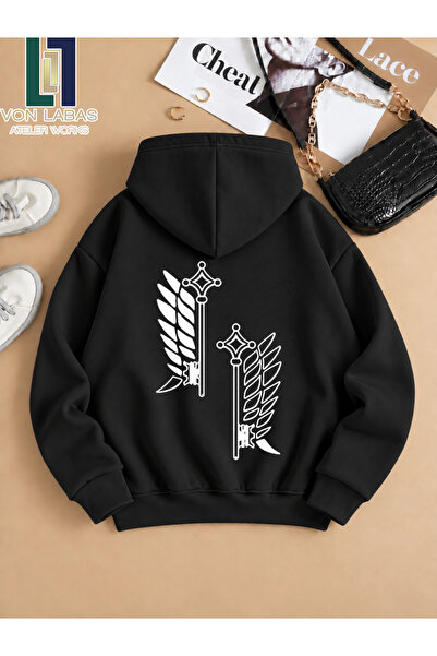 PANDORICA Sweatshirt sa otisnutim likom iz serije Attack on Titan, unisex, od...